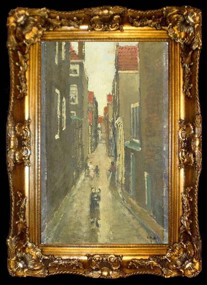 framed  George Hendrik Breitner Neighborhood in the Jordaan, Amsterdam, ta009-2